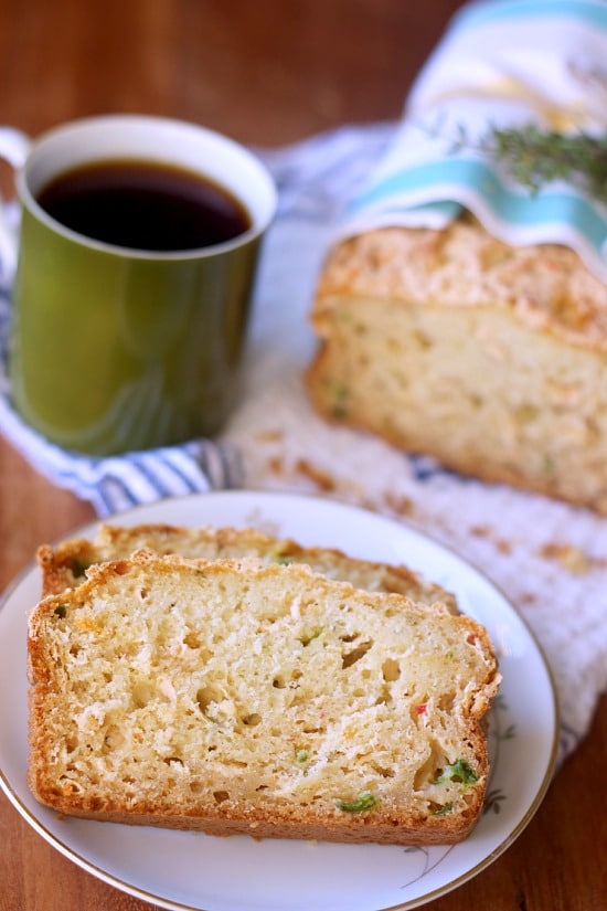 Cheddar Jalapeno and Thyme Quick Bread Baker Bettie