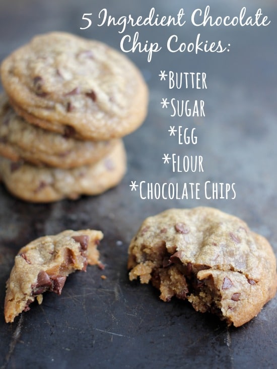 Easy Chocolate Chip Cookies with 5 Ingredients- Baker Bettie