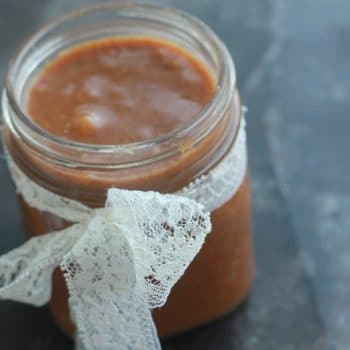 Cinnamon Salted Caramel Sauce (vegan) in a jar