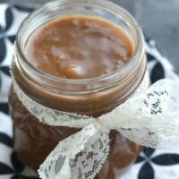 Cinnamon Salted Caramel sauce in a mason jar