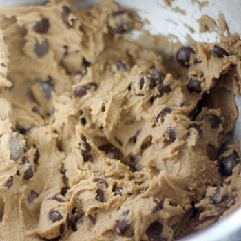 Chocolate Chip cookie dough made using the creaming method