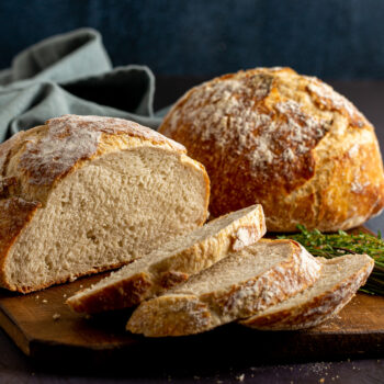 sliced dutch oven bread loaves