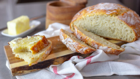 Easiest Bread Recipe 4 Ingredient Rustic Bread Baker Bettie