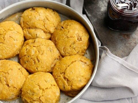 Pumpkin Scones With Sage And Spicy Cherry Jam Baker Bettie