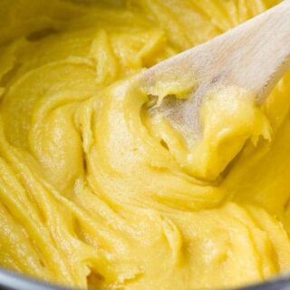FInished choux pastry in a pot