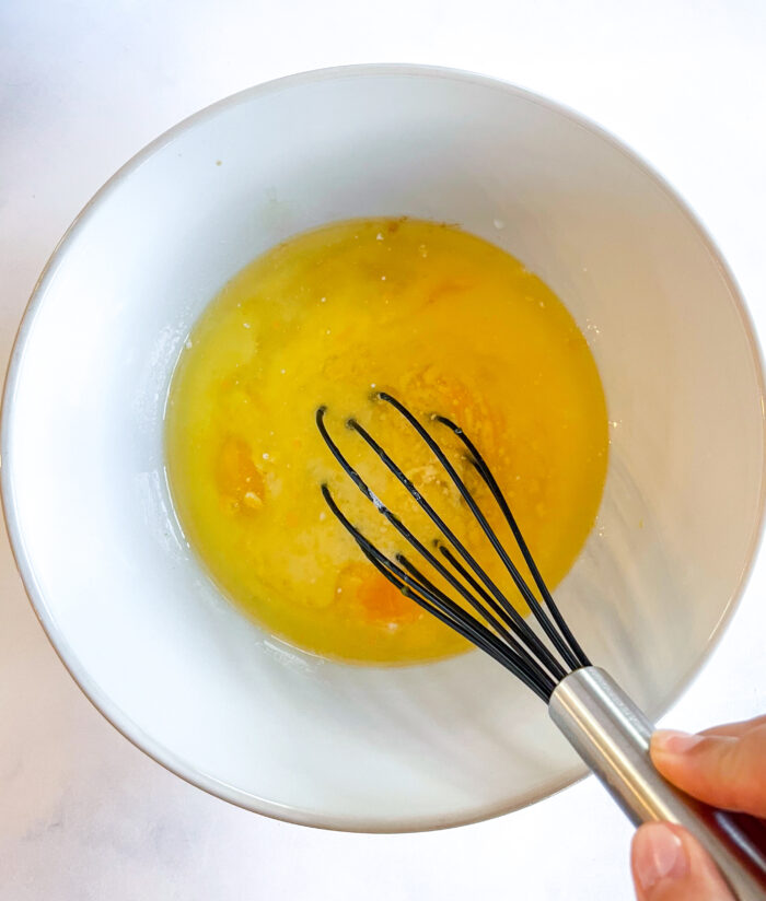 whisking wet ingredients