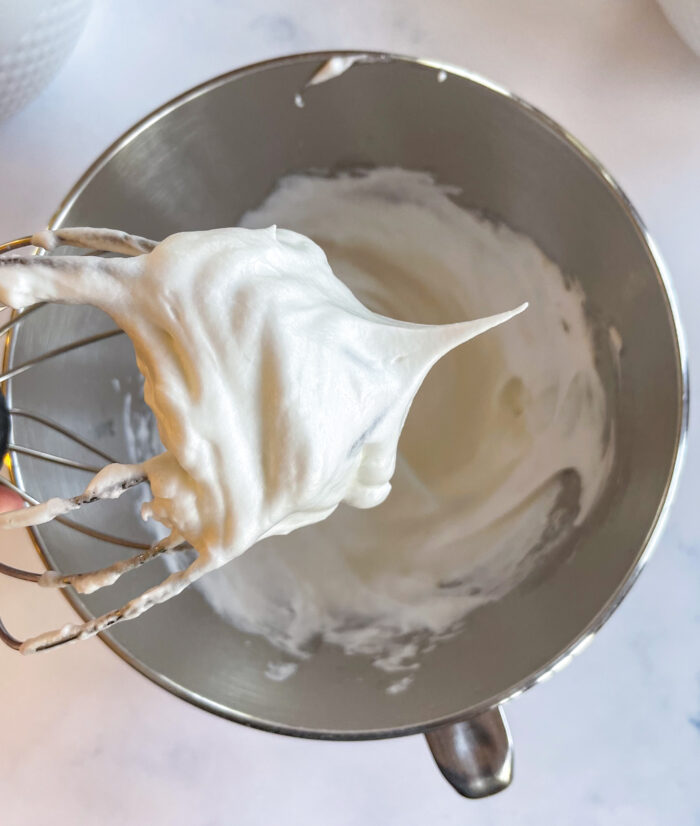 making stiff peaked meringue