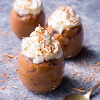 individual servings on chocolate mousse