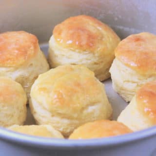 Buttery biscuits in pan
