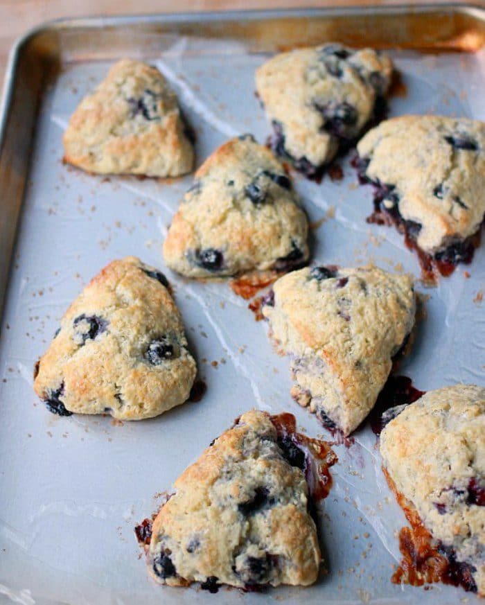 baked scones on a tray