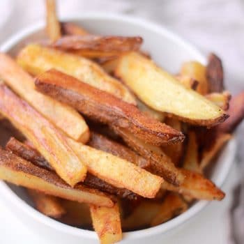 Crispy oven fries in a bowl