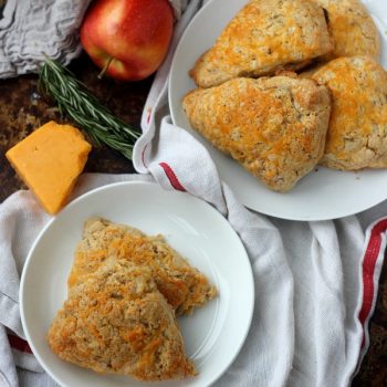 Apple Cheddar Scones on plates