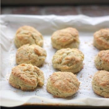 Black Pepper and Sage Buttermilk Biscuits on a baking sheet