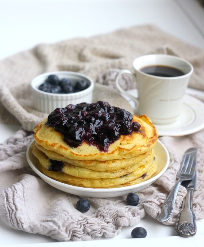 Fluffy Blueberry Buttermilk Pancakes | Baker Bettie