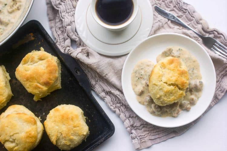 The instruction to "cut in fat" is a common instruction in baking recipes. The process of cutting in fat is very simple and a necessary skill for beautiful flaky and tender baked goods such as biscuits, scones, pie and pastry crusts. Lard biscuits with sausage gravy