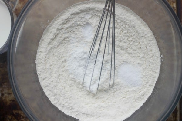 How to Make Lard Biscuits | Baker Betttie Dry ingredients whisked in bowl