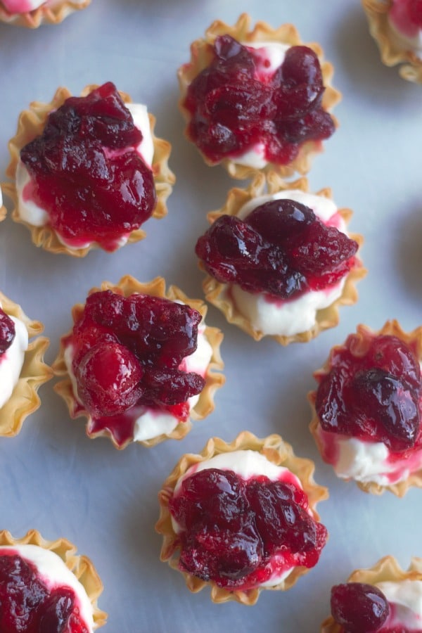 No-Bake Mini Cranberry Cheesecake Tarts | Baker Bettie