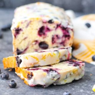 Sour Cream Blueberry Bread with Lemon Glaze-image