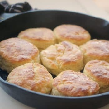 Classic butter biscuits in a cast iron skillet