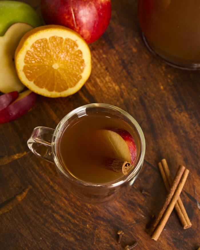 a glass of apple cider