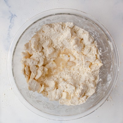 Adding water into the butter/flour mixture