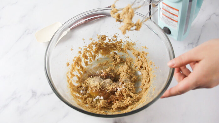 Adding in all the spices for the peppernuts