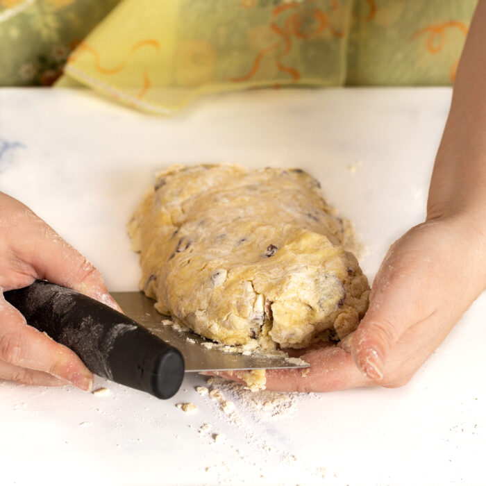 folding dough over onto itself