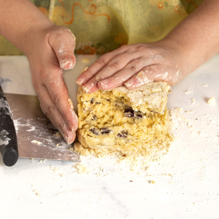 folding dough over onto itself