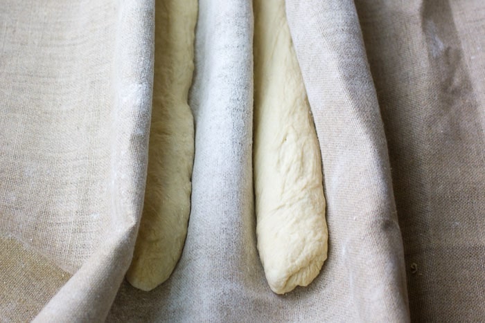 French baguettes proofing