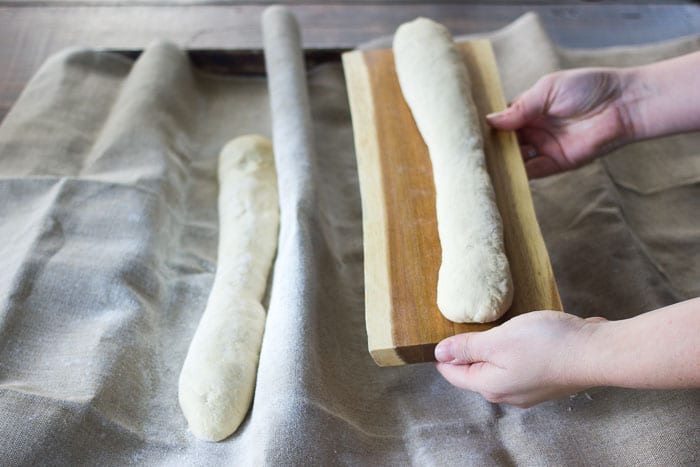 Transferring french baguettes to bake