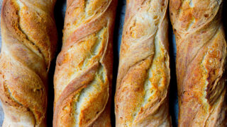 French Baguettes lined up