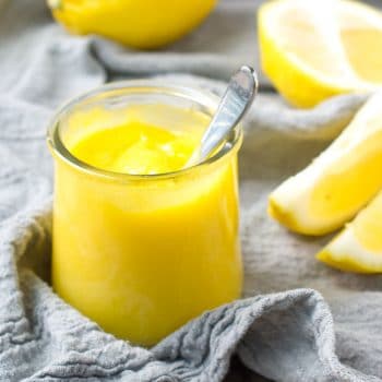 Jar of homemade lemon curd