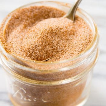 Cinnamon sugar mixture in a jar