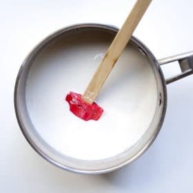 Milk and vanilla in a pot