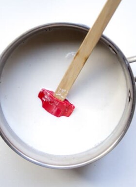 Milk and vanilla in a pot