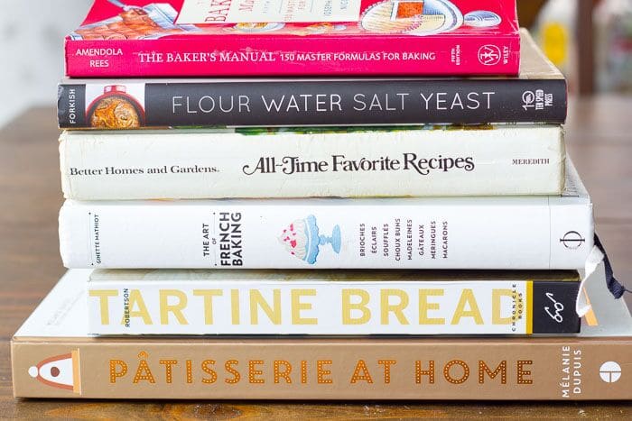 Stack of cookbooks