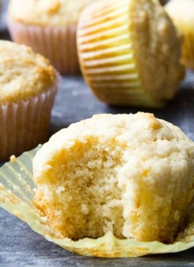 A muffin with a bite taken out