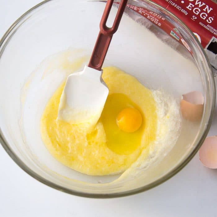 Eggs added to the mixture