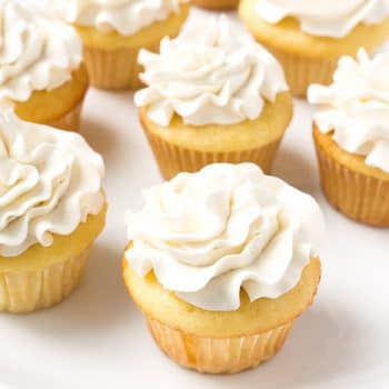 Cupcakes frosted with Vanilla Buttercream Frosting