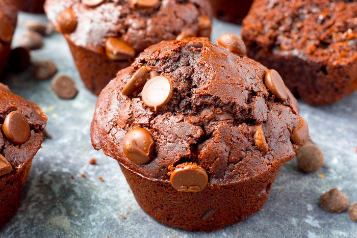 Double dark chocolate muffins