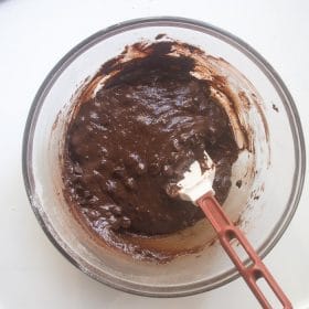 Wet and dry ingredients mixed together