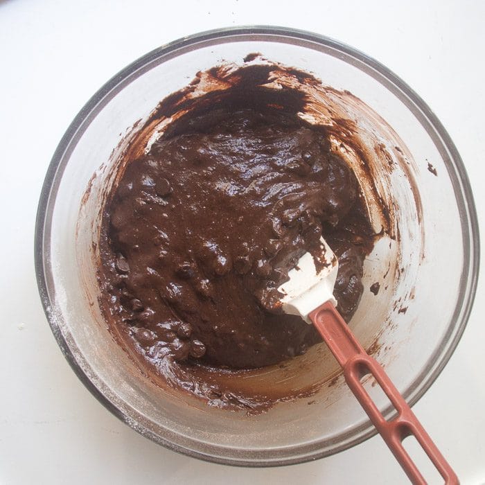 Wet and dry ingredients mixed together