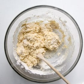 Wet and dry ingredients mixed together