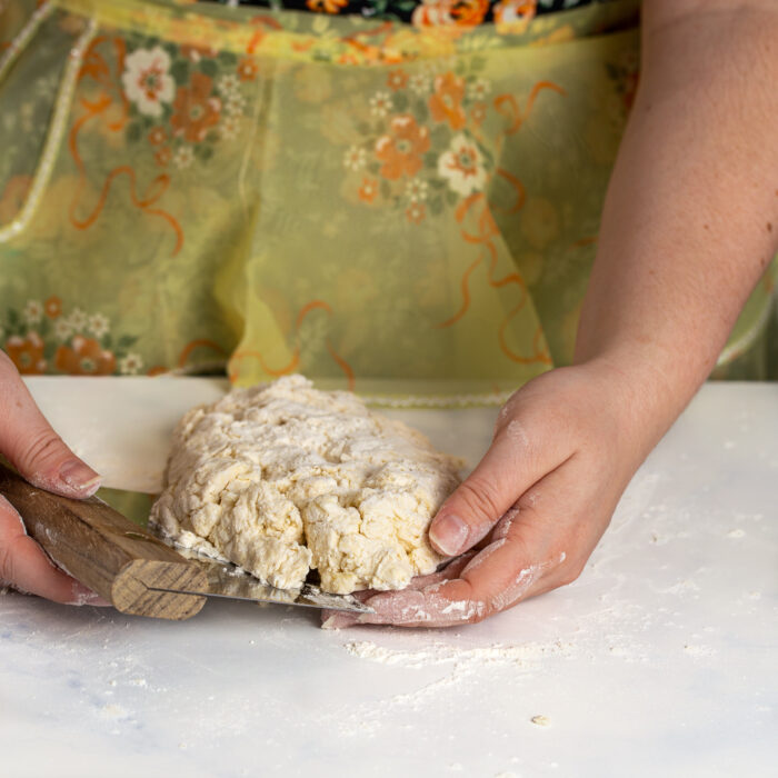 folding biscuit dough