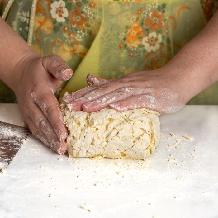 folding the dough in half