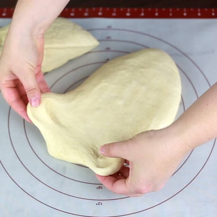 Shaping the dough for a sandwich loaf