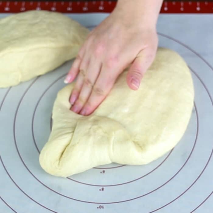Shaping the dough for a sandwich loaf