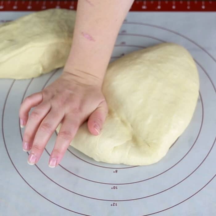 Shaping the dough for a sandwich loaf