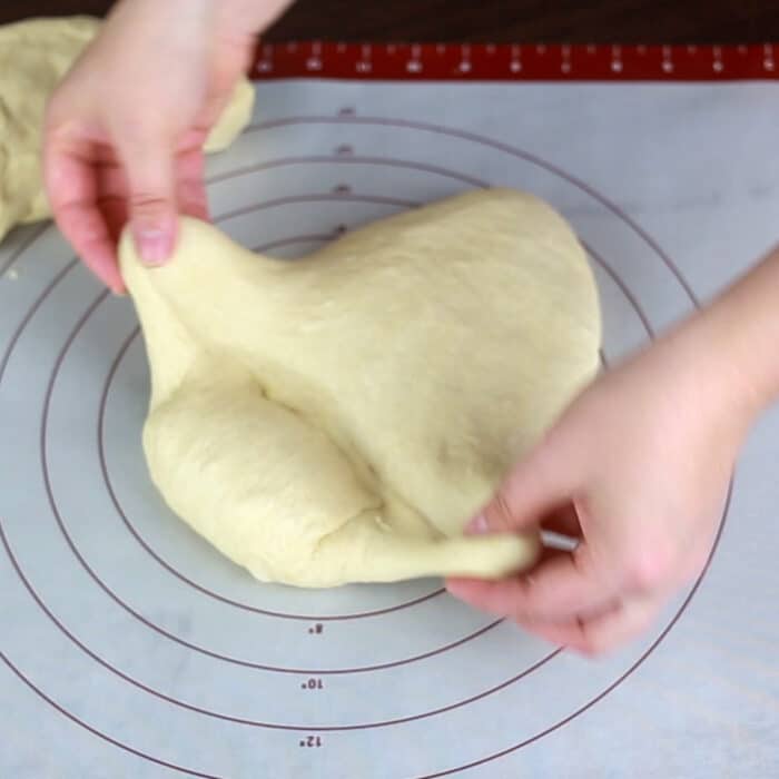 Shaping the dough for a sandwich loaf