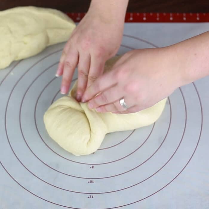 Shaping the dough for a sandwich loaf